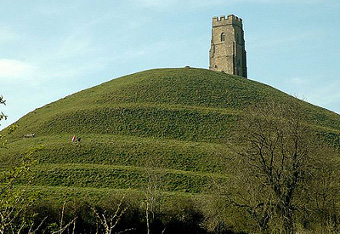 St. Michael's church atop the hill Tor mount