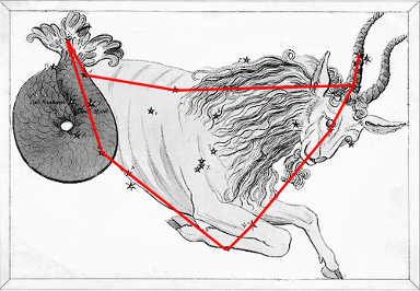 Capricornus shown as half goat and half fish